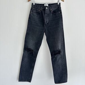Agolde Jeans Womens 26 Black Fade High Rise Pinch Waist Straight 90s Button‎ Fly
